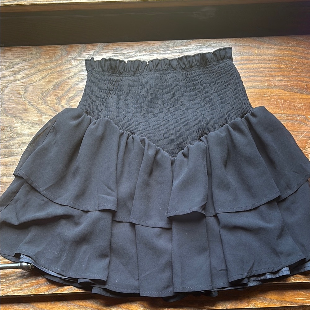 Elegant Black Ruffled Skirt